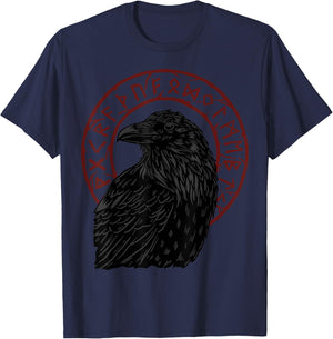 Ravens Viking Nordic Mythology Crows T-Shirt - T-Shirt | Navy