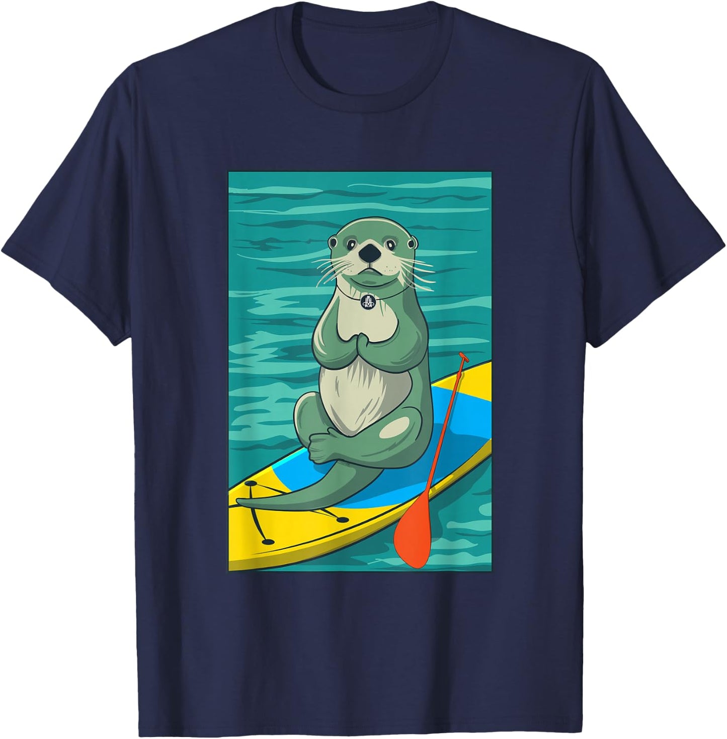 Standup Paddleboard SUP Paddling Humorous Otter T-Shirt - T-Shirt | Navy