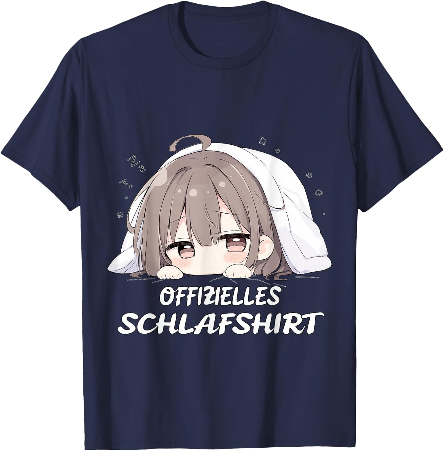 Offizielles Anime Schlafshirt, Kawaii Manga Pyjama Nachthemd T-Shirt - T-Shirt | Navy