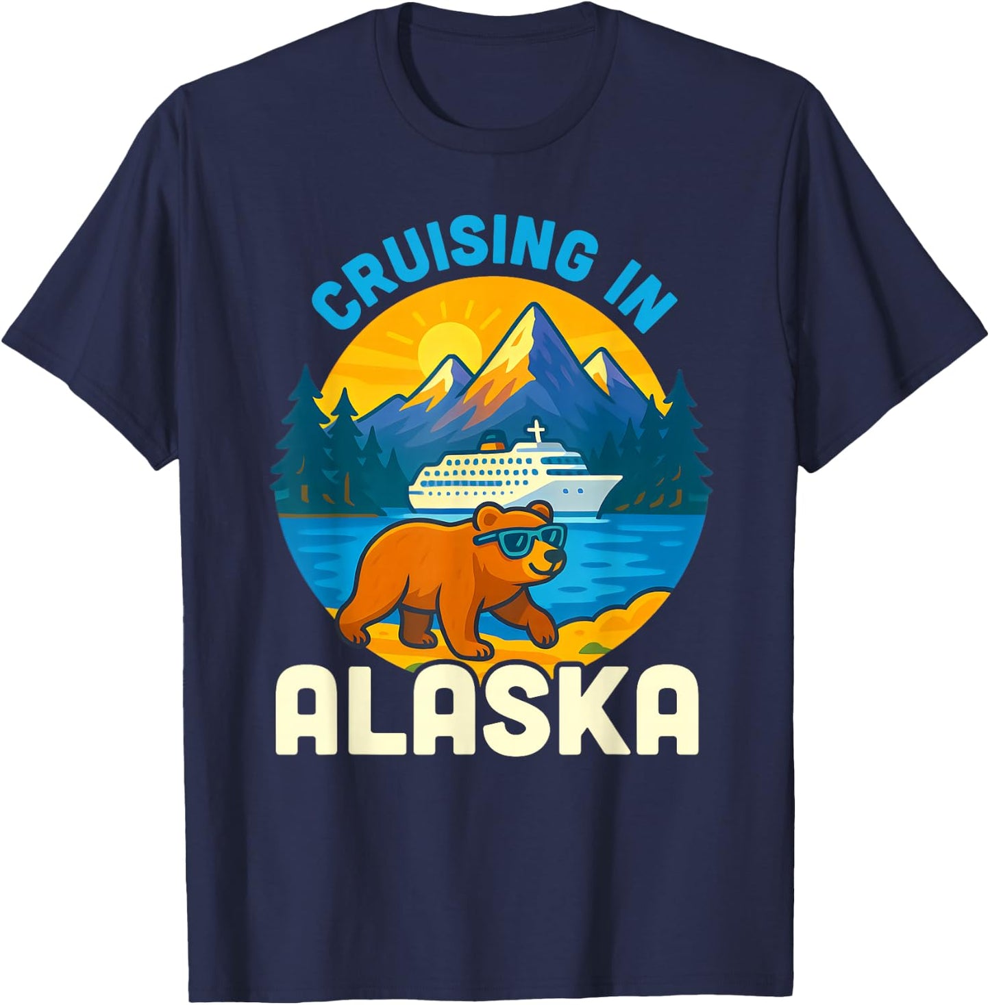 Alaska Cruise 2025 Fun Design Kids Boys Girls Toddlers T-Shirt - T-Shirt | Navy