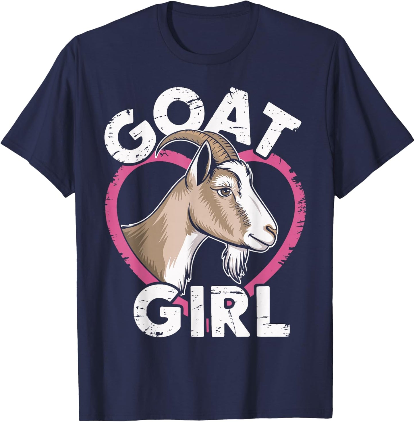 Goat Girl Funny Goat T-Shirt - T-Shirt | Navy