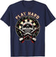 Play Hard Skull Arrow dartboard bullseye Team - Darts T-Shirt - T-Shirt | Navy