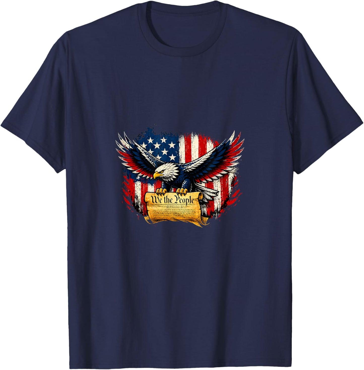 America 250 Eagle red White Blue with Scroll T-Shirt - T-Shirt | Navy