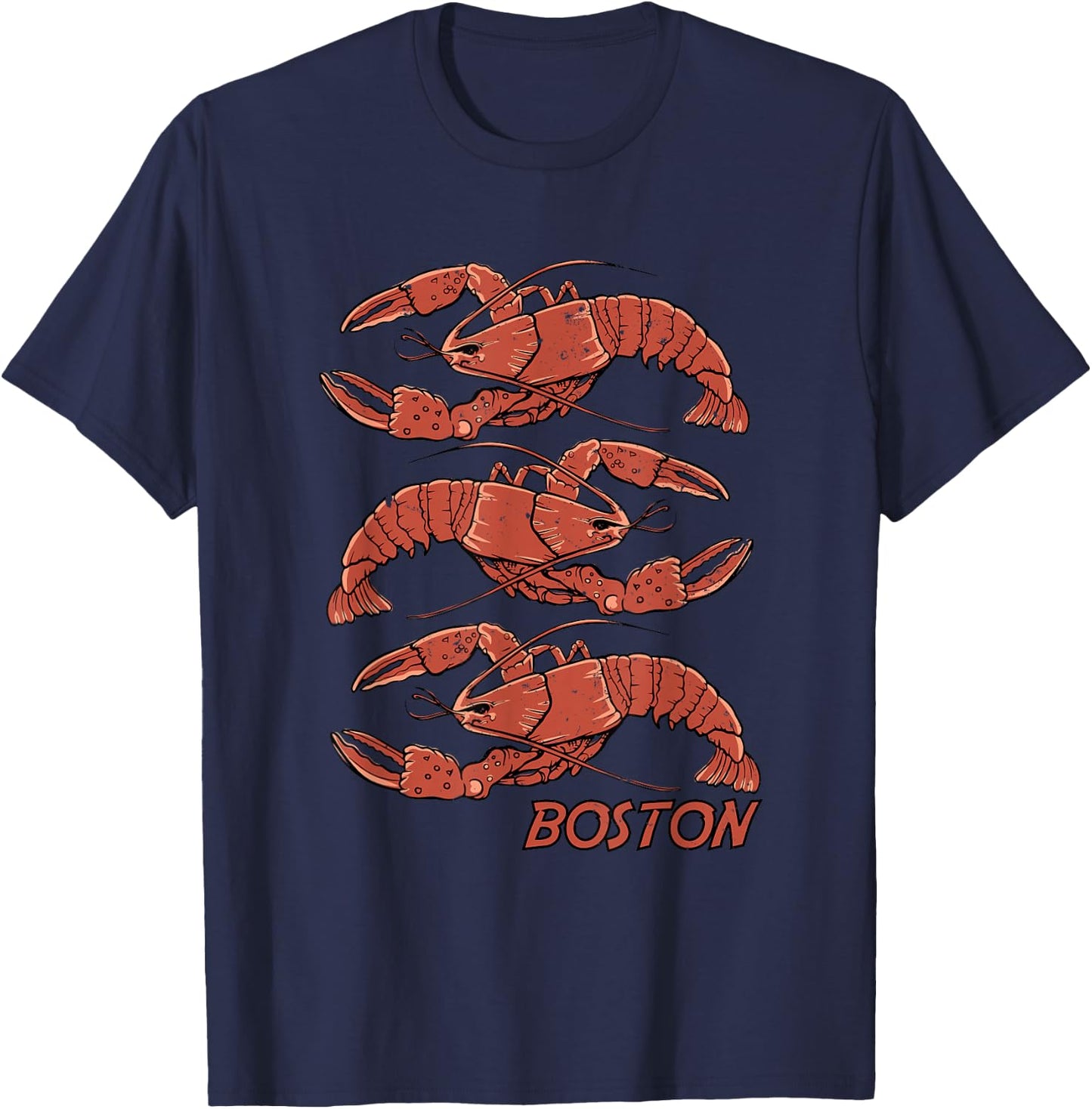 Boston Lobster Vintage Style T-Shirt - T-Shirt | Navy