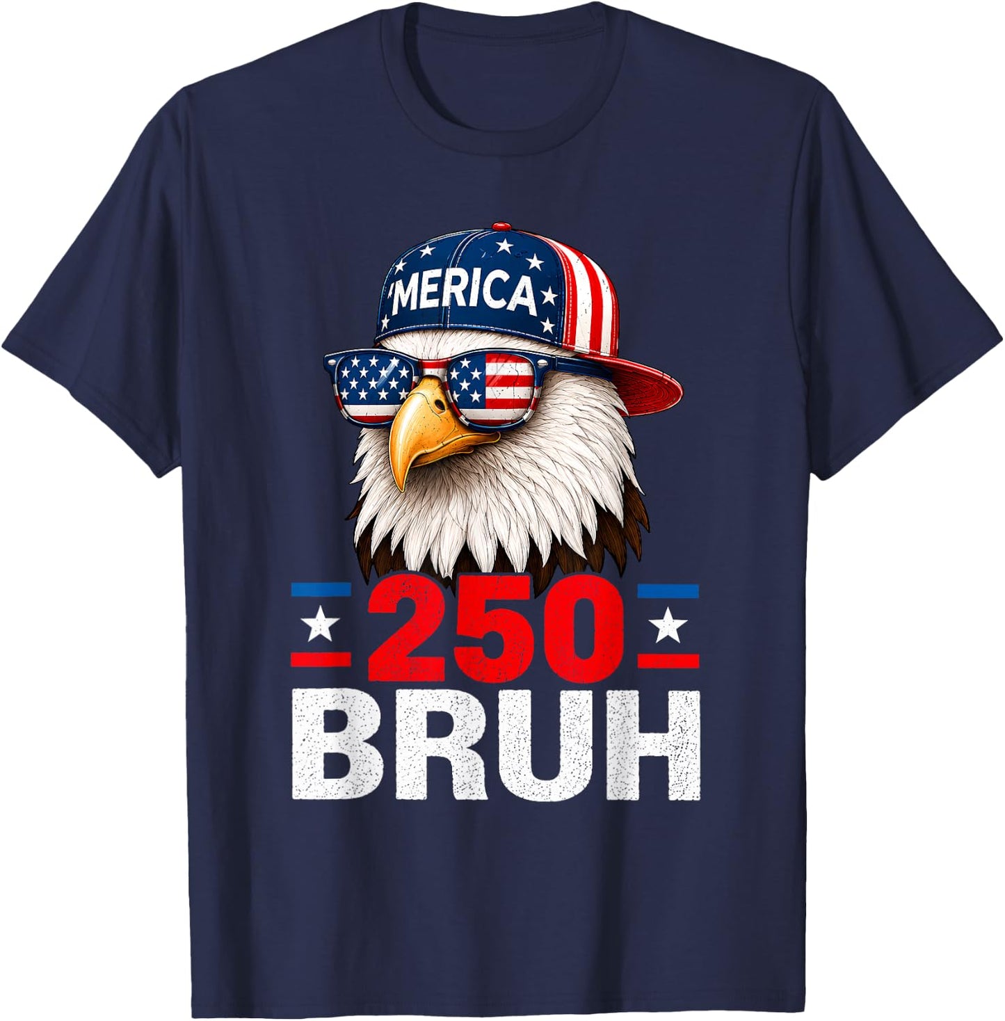 Bruh 250 Anniversary USA Boys Kids 250 Years 4th of July T-Shirt - T-Shirt | Navy