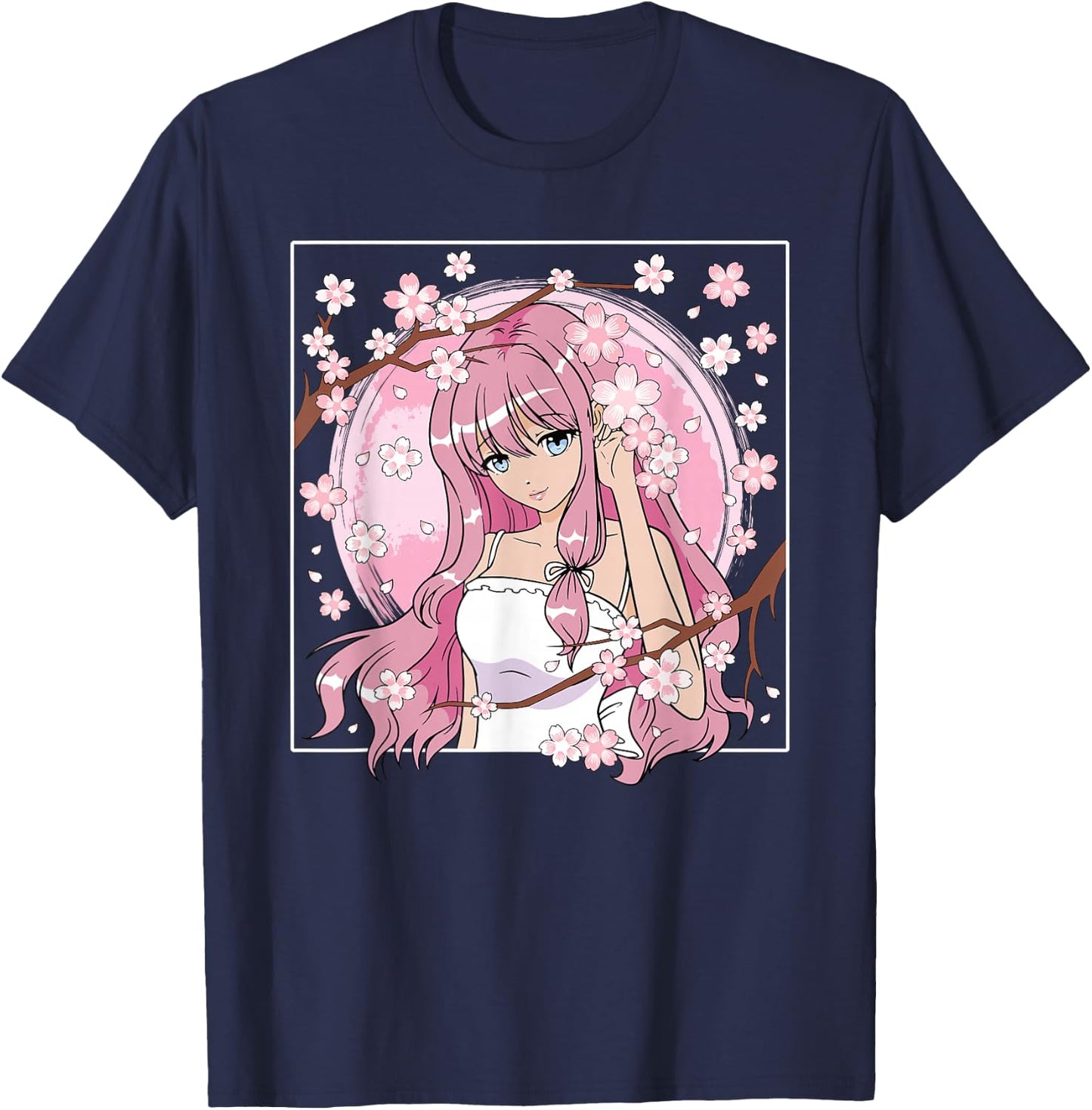 Japanisches Anime Mädchen Otaku Kirschblüte Sakura Damen T-Shirt - T-Shirt | Navy