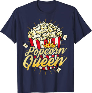 Funny Popcorn Lover Gift Movie Night Cinema Lover Small T-Shirt - T-Shirt | Navy