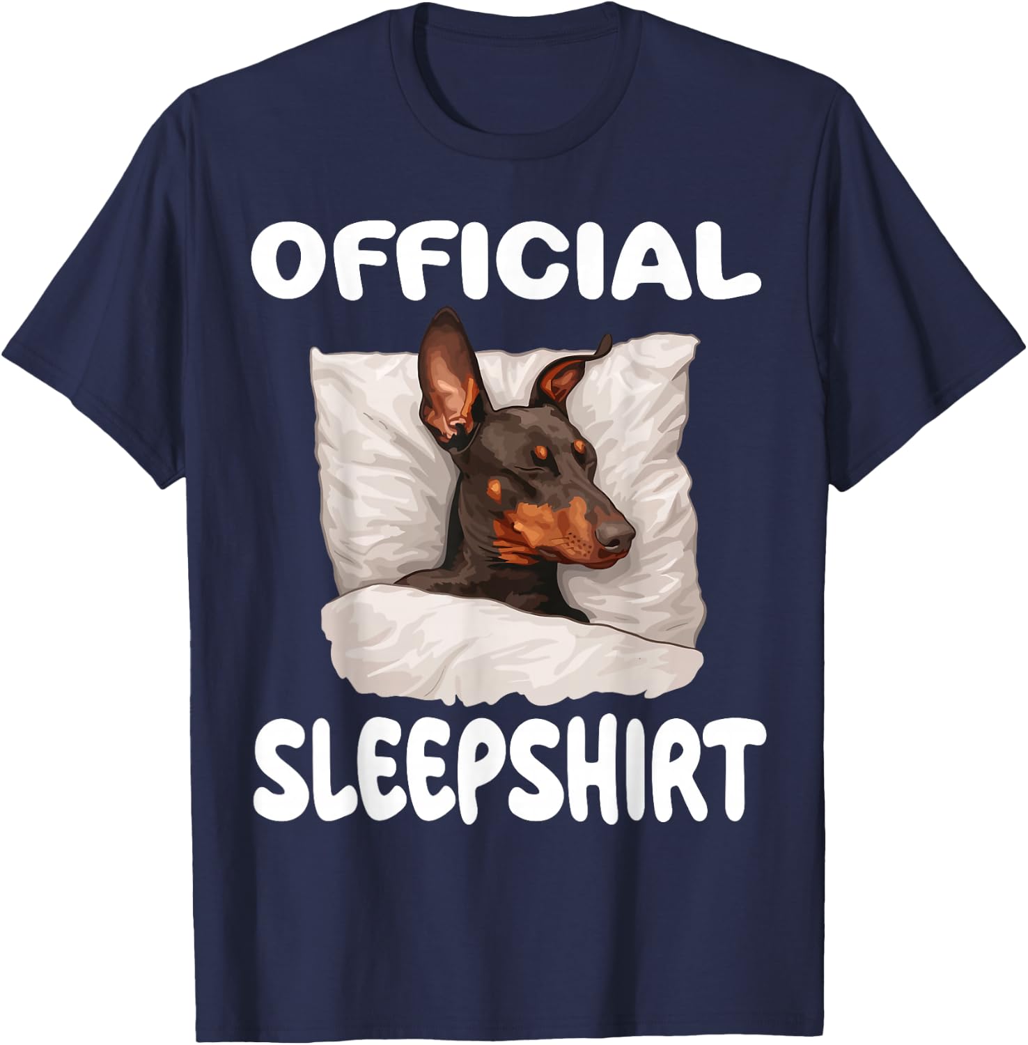 Doberman Pinscher Dog Official Sleepshirt Pajamas Nightgown T-Shirt - T-Shirt | Navy