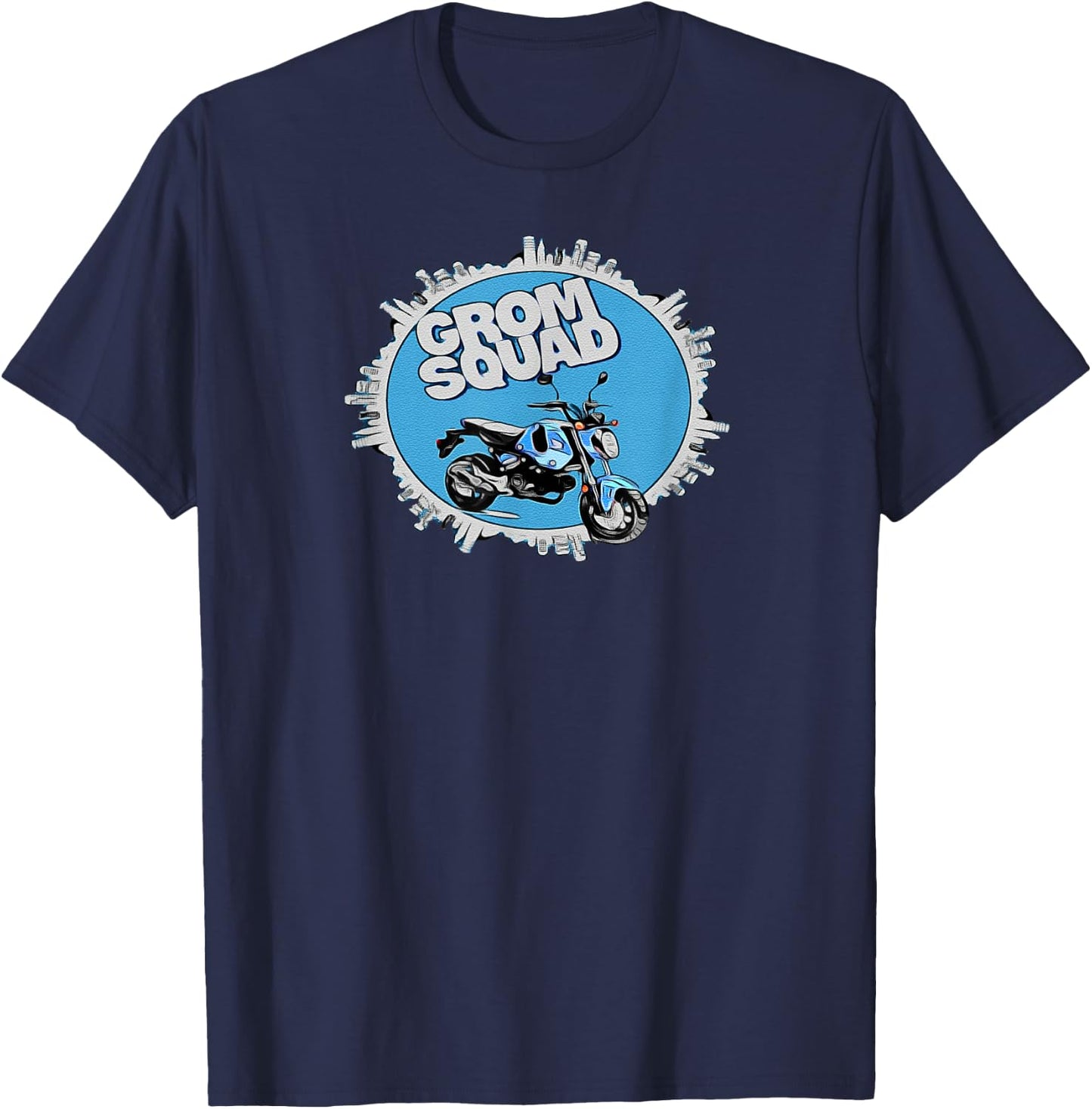 Blue 2022 Grom Squad - Motorcycle - Scooter - Bike T-Shirt - T-Shirt | Navy