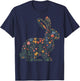 Floral Rabbit Gardener T-Shirt - T-Shirt | Navy