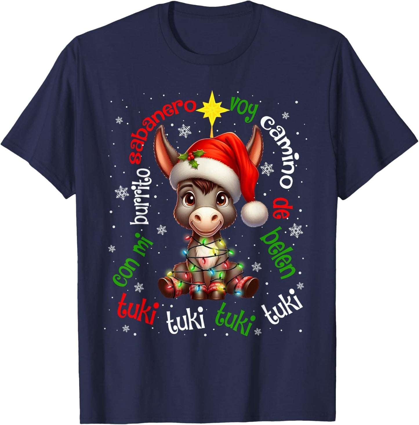 Tuki Tuki Donkey Mi Burrito Sabanero Mexican Mexico Xmas T-Shirt - T-Shirt | Navy