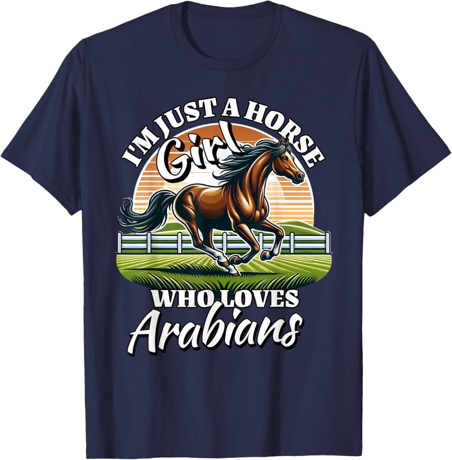 Arabian Girl Horse Arabian T-Shirt - T-Shirt | Navy
