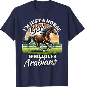 Arabian Girl Horse Arabian T-Shirt - T-Shirt | Navy