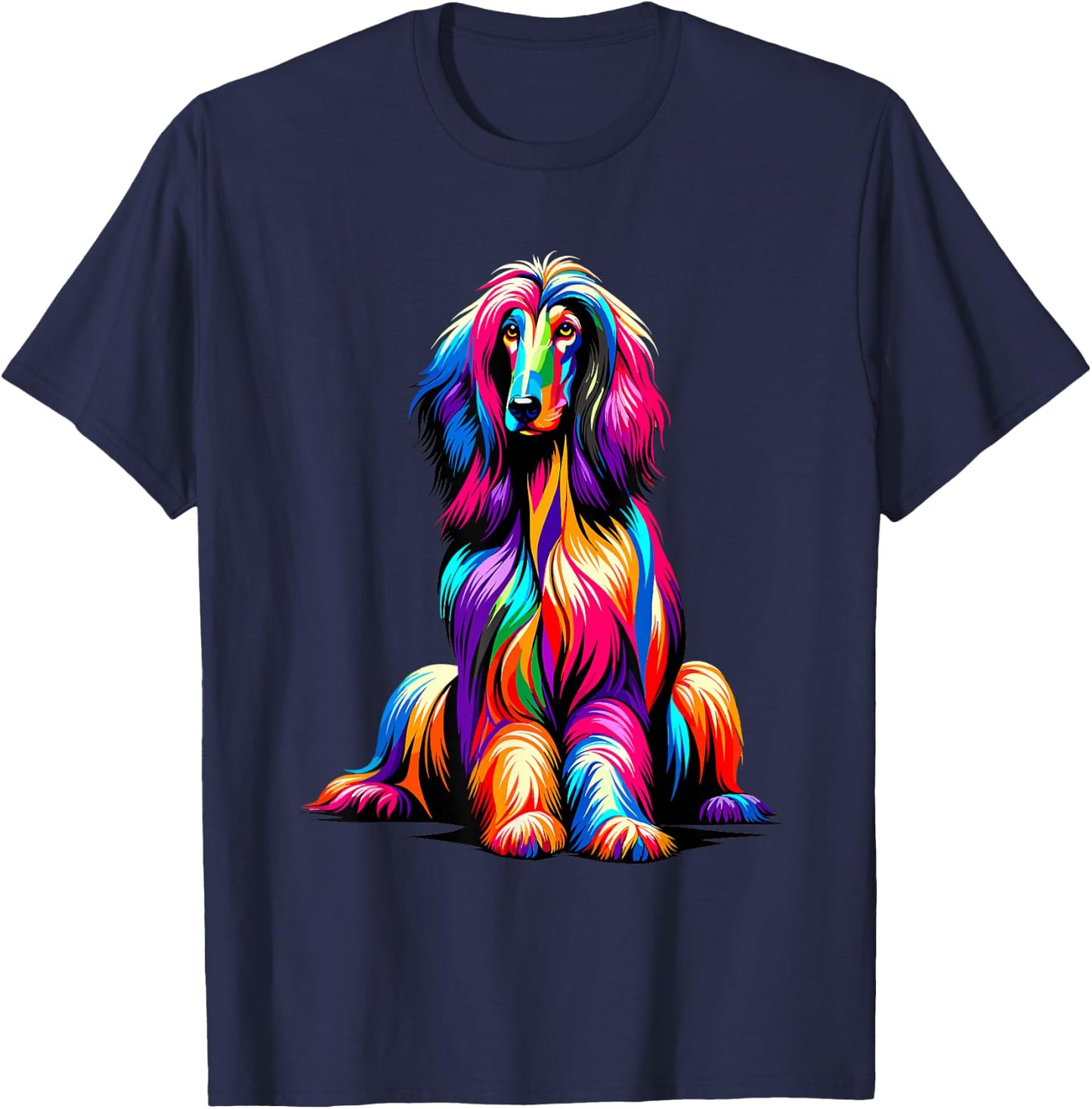 Afghan Hound Dog T-Shirt - T-Shirt | Navy