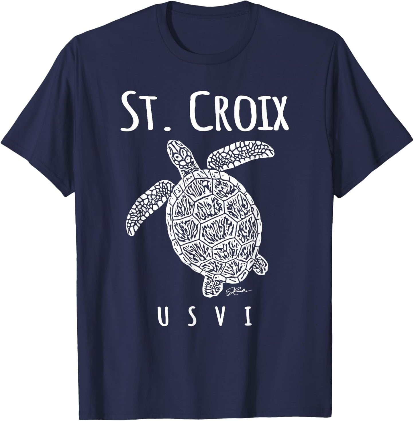 JCombs: St. Croix, USVI, Sea Turtle, Beach T-Shirt - T-Shirt | Navy