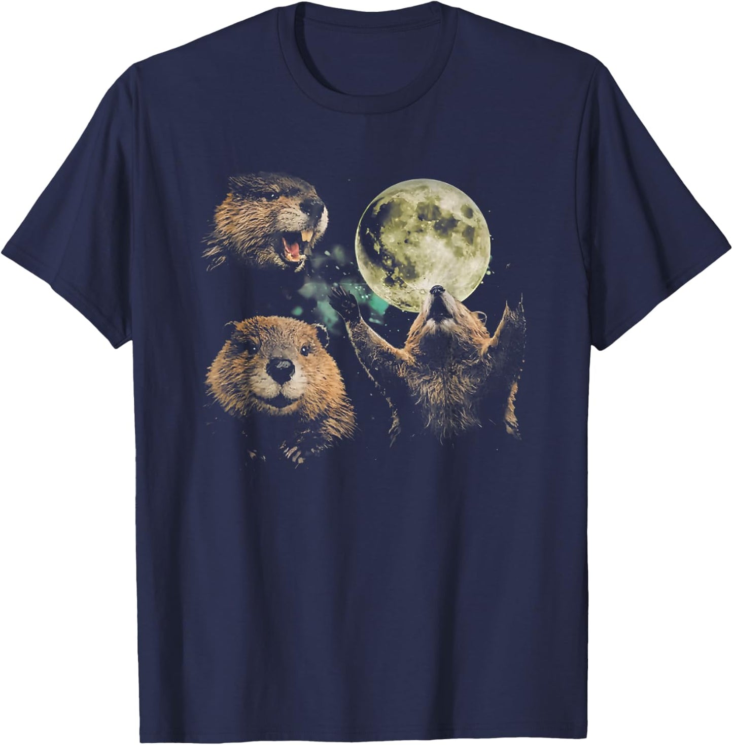 Beaver Moon Vintage Graphic T-Shirt - T-Shirt | Navy
