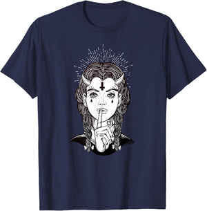 Occult Biker Tattoo - Sexy Gothic Demon T-Shirt - T-Shirt | Navy