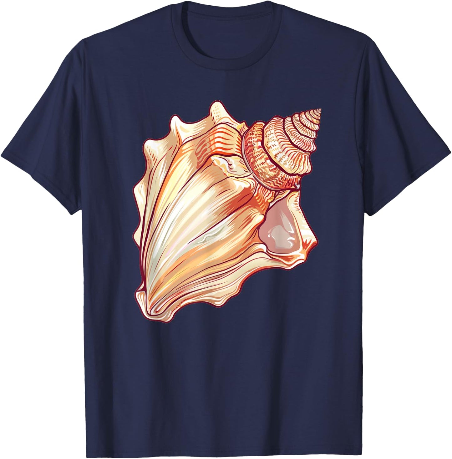 Conch Shell Retro T-Shirt - T-Shirt | Navy