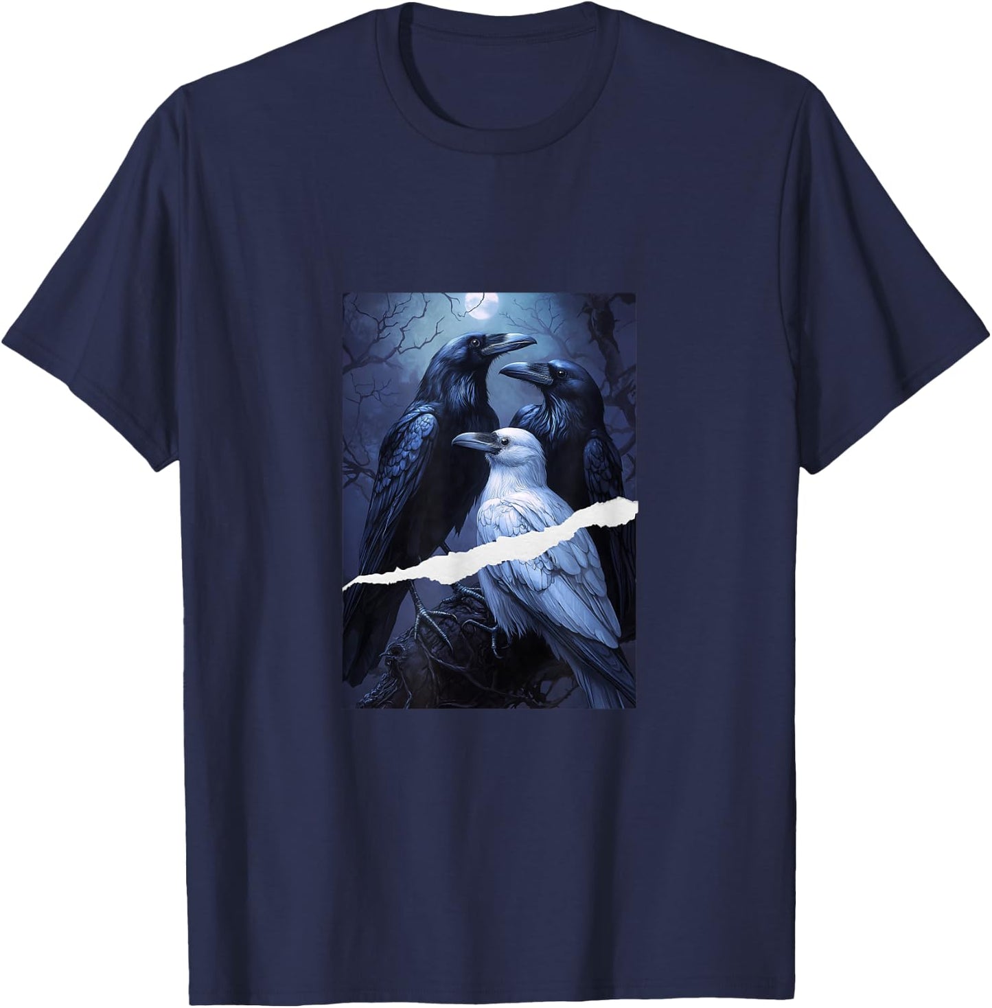 Ravens Under the Moon - Inspired by Feathers So Vicious T-Shirt - T-Shirt | Navy