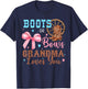 Boots or Bows Gender Reveal Decorations Grandma Loves You T-Shirt - T-Shirt | Navy
