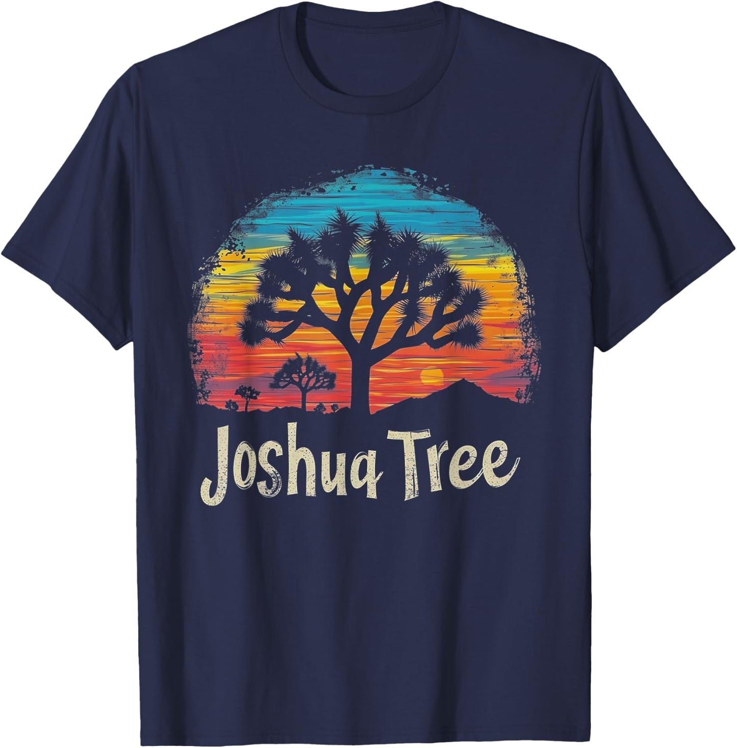 Joshua Tree - US National Park Vintage Men Women Kids Retro T-Shirt - T-Shirt | Navy