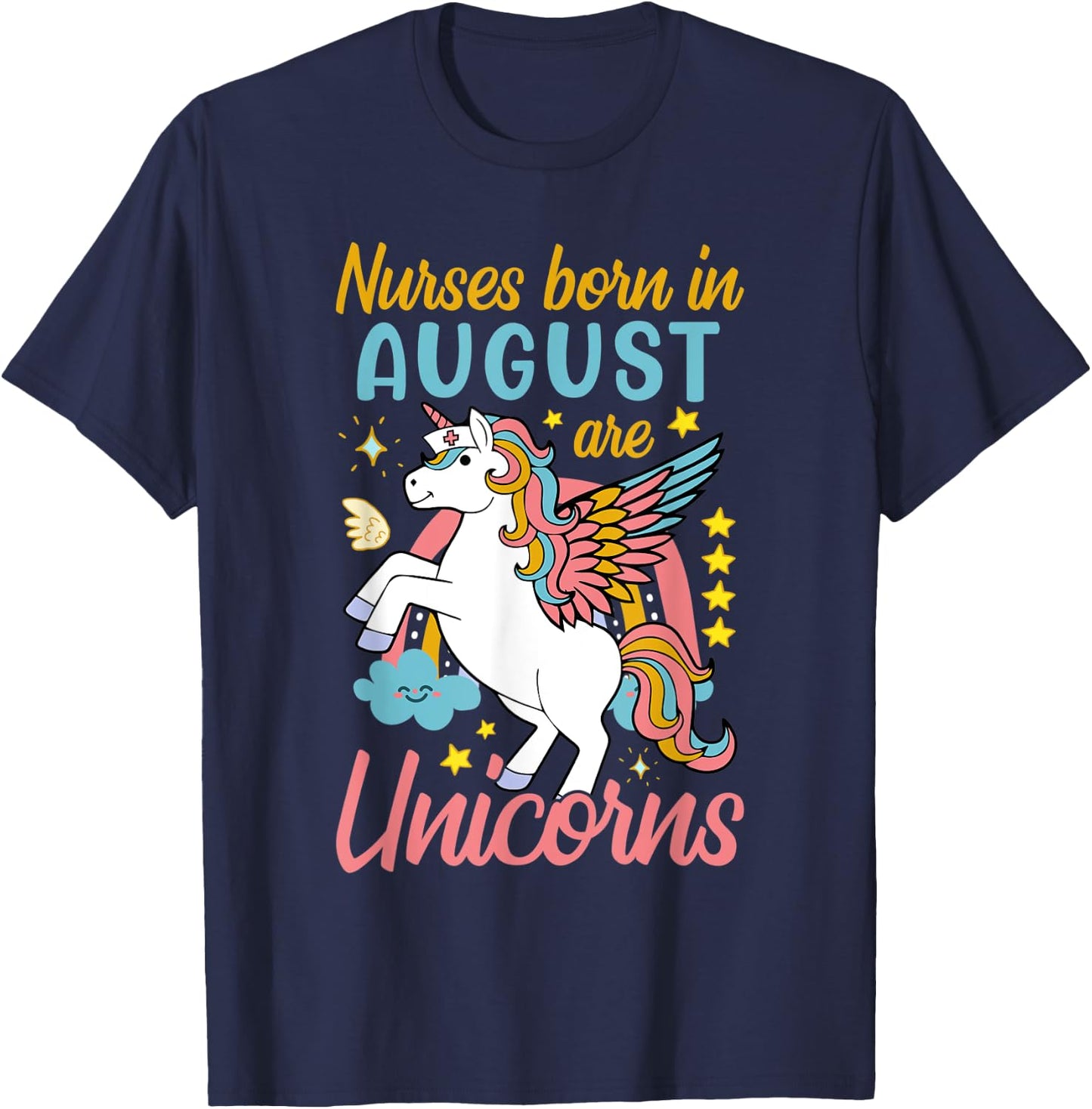 Nurse Born In August T-Shirt - T-Shirt | Navy