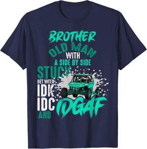 Funny UTV Brother Old Man With Side By Side Adventure Trip T-Shirt - T-Shirt | Navy