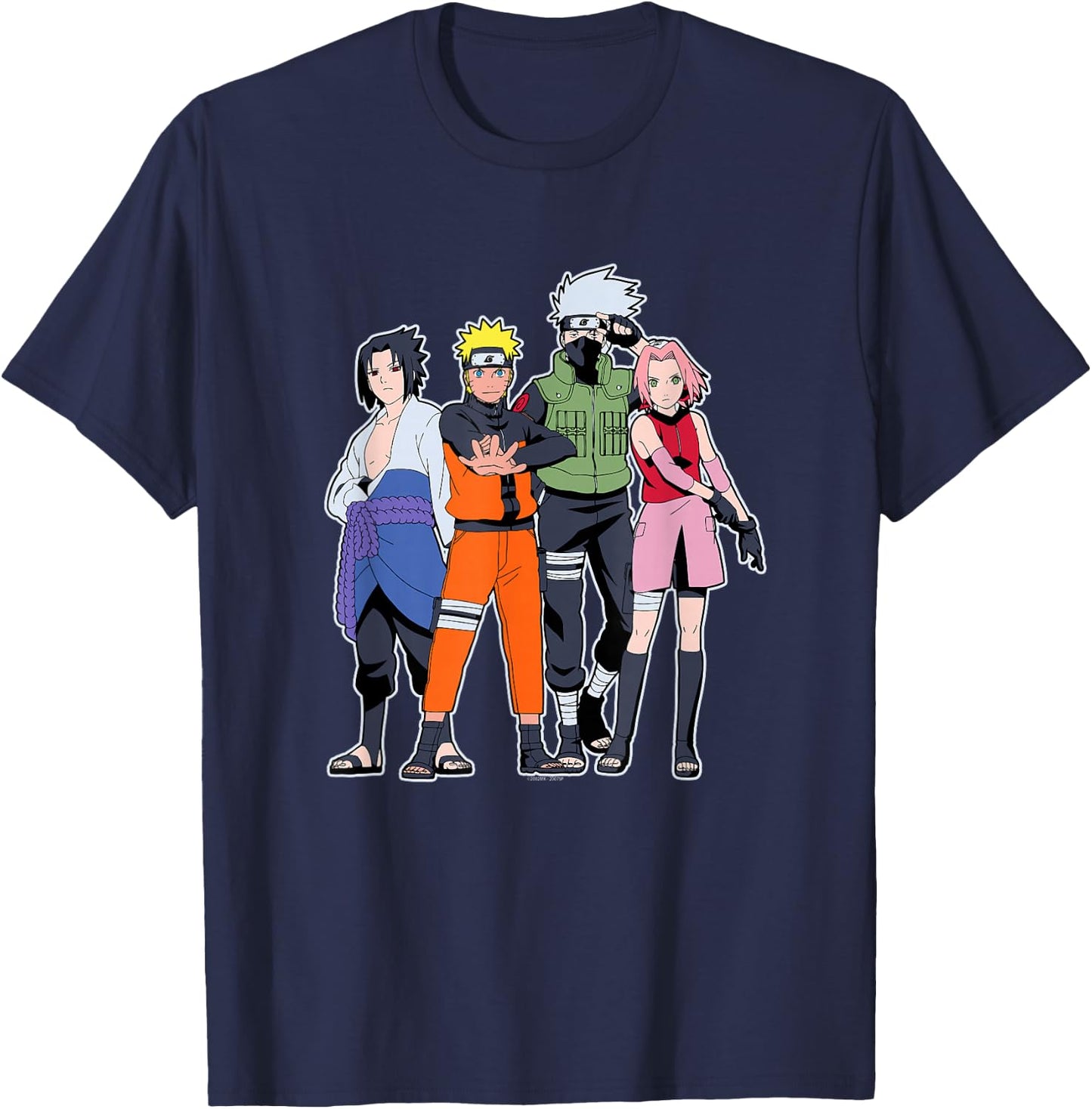 Naruto Shippuden Team 7 Group Anime T-Shirt - T-Shirt | Navy