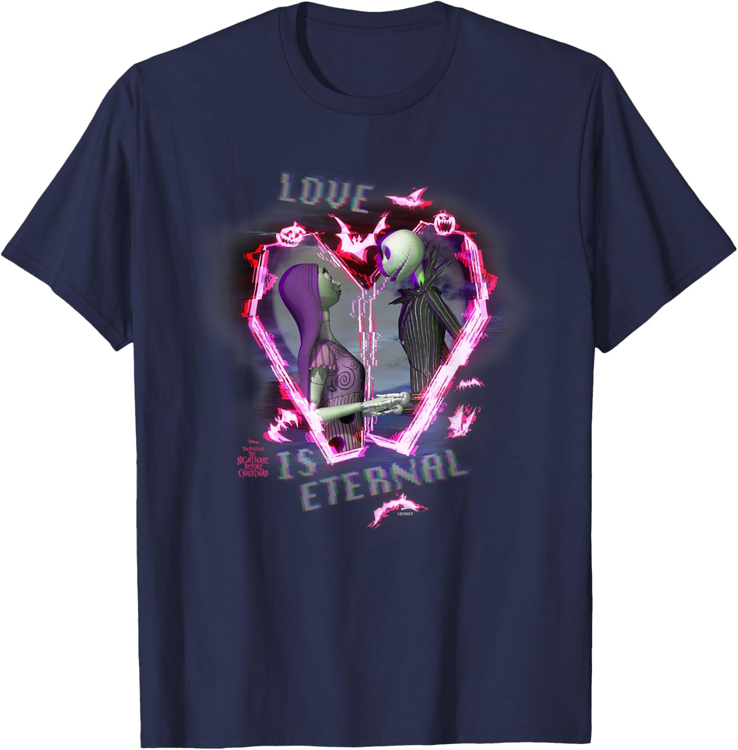 Tim Burton’s The Nightmare Before Christmas Love is Eternal T-Shirt - T-Shirt | Navy
