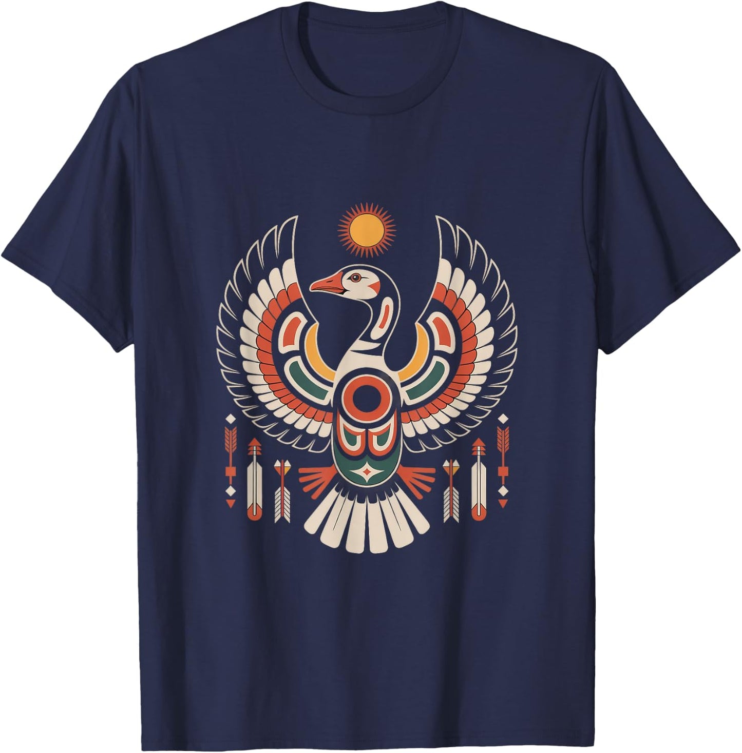 Goose Indigenous Indian Tribal Art Native American T-Shirt - T-Shirt | Navy