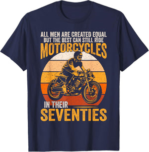 The Best Can Ride Motorcycles In Seventies Vintage Biker T-Shirt - T-Shirt | Navy