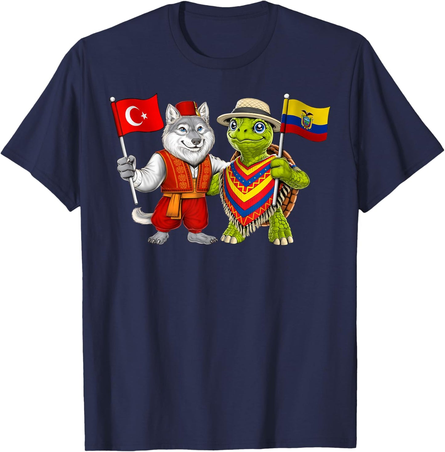 Turkey Ecuador Flag Turkish Ecuadorian Roots Türkiye T-Shirt - T-Shirt | Navy