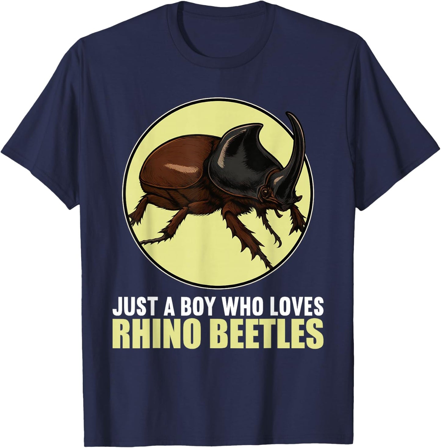 Just a Boy who loves Rhino Beetles Rhino Beetle T-Shirt - T-Shirt | Navy