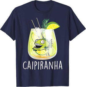 Caipiranha I Caipirinha Piranha Cocktail JGA Fun Caipi Fish , black T-Shirt - T-Shirt | Navy