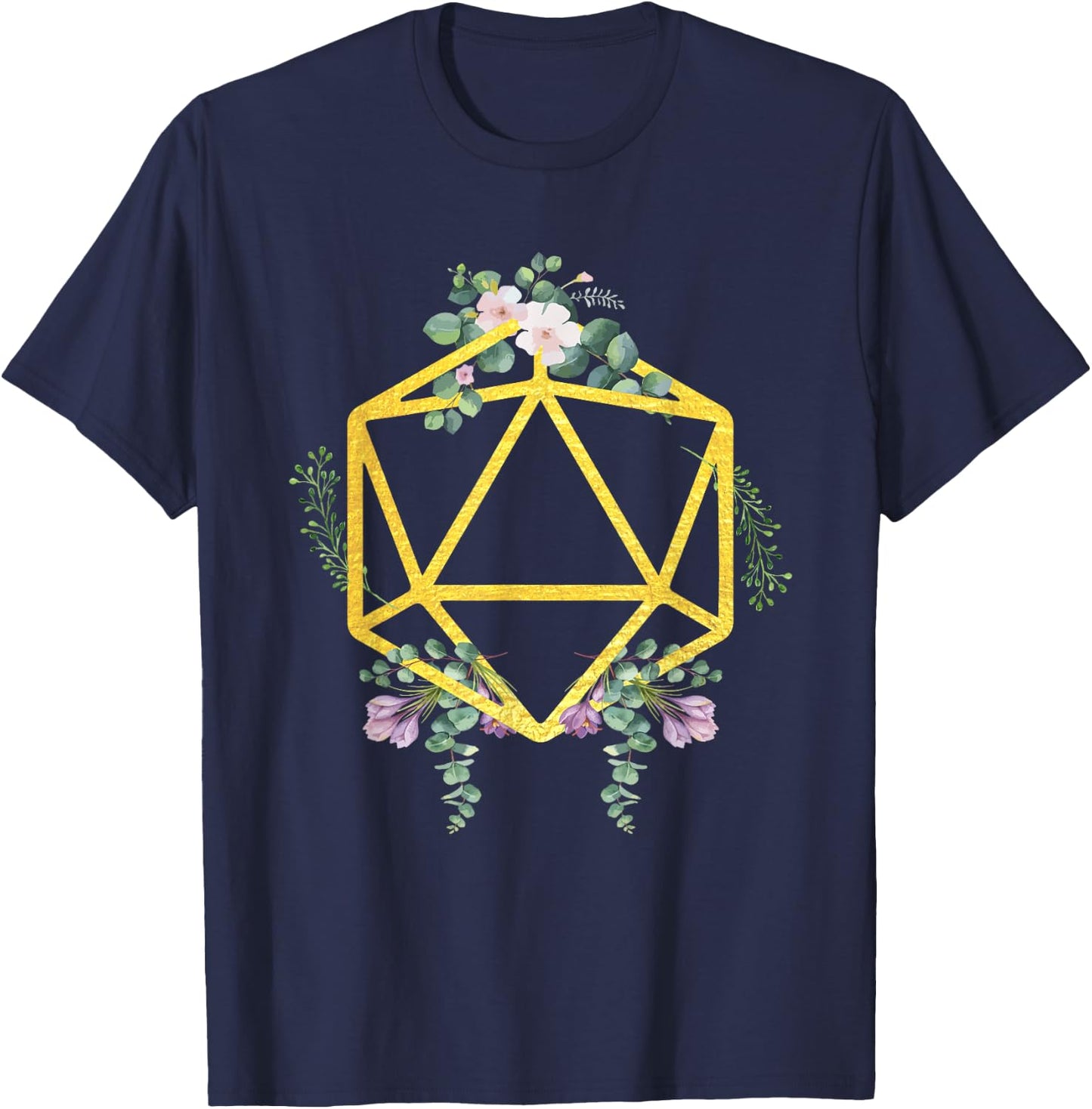 D20 Gaming Dice Game Set Polyhedral Board Gamers Gift T-Shirt - T-Shirt | Navy