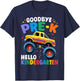 Goodbye Pre-k Hello Kindergarten Monster Truck Graduation T-Shirt - T-Shirt | Navy