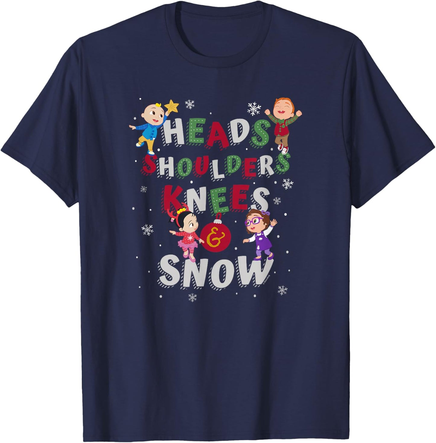 CoComelon Classic Christmas Knees and Snow T-Shirt - T-Shirt | Navy