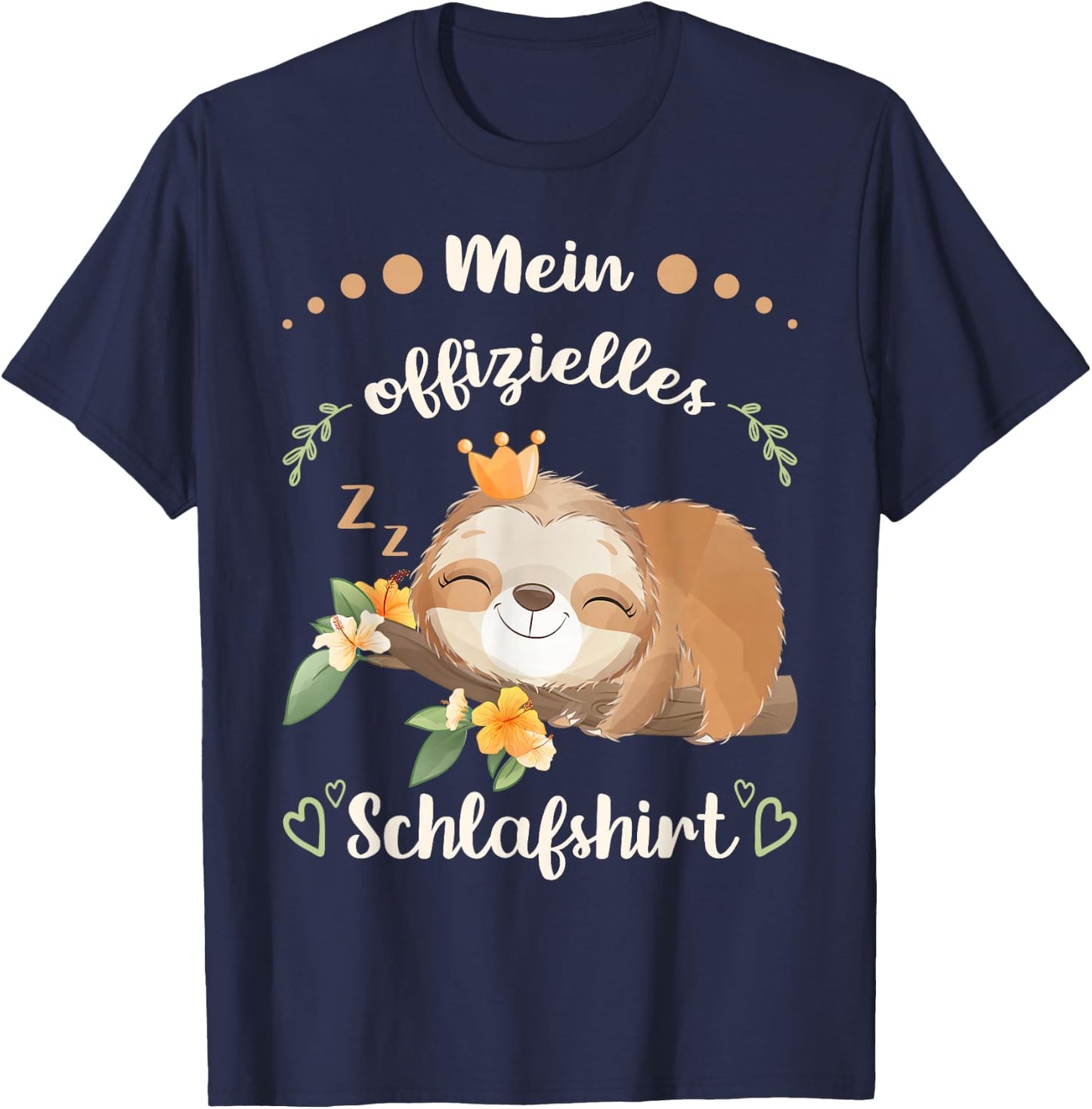 My Official Sleep Shirt Women's Sloth Pyjama Shirt , black T-Shirt - T-Shirt | Navy