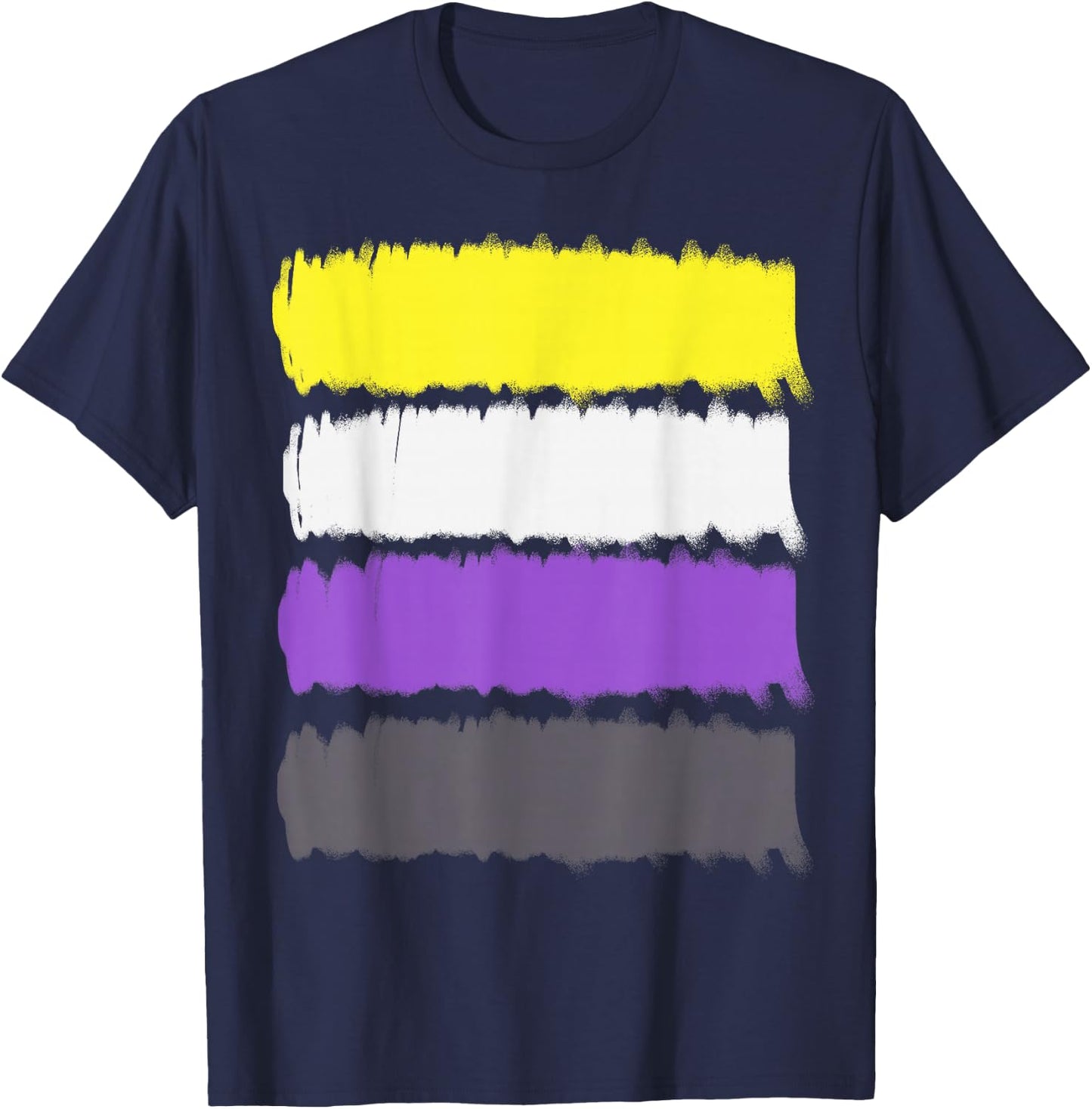 Nonbinary Genderqueer Flagge - LGBTQ Stolz Enby Transgender T-Shirt - T-Shirt | Navy