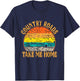 Country Roads Take Me Home Music Fan Vintage Retro , Black, S T-Shirt - T-Shirt | Navy