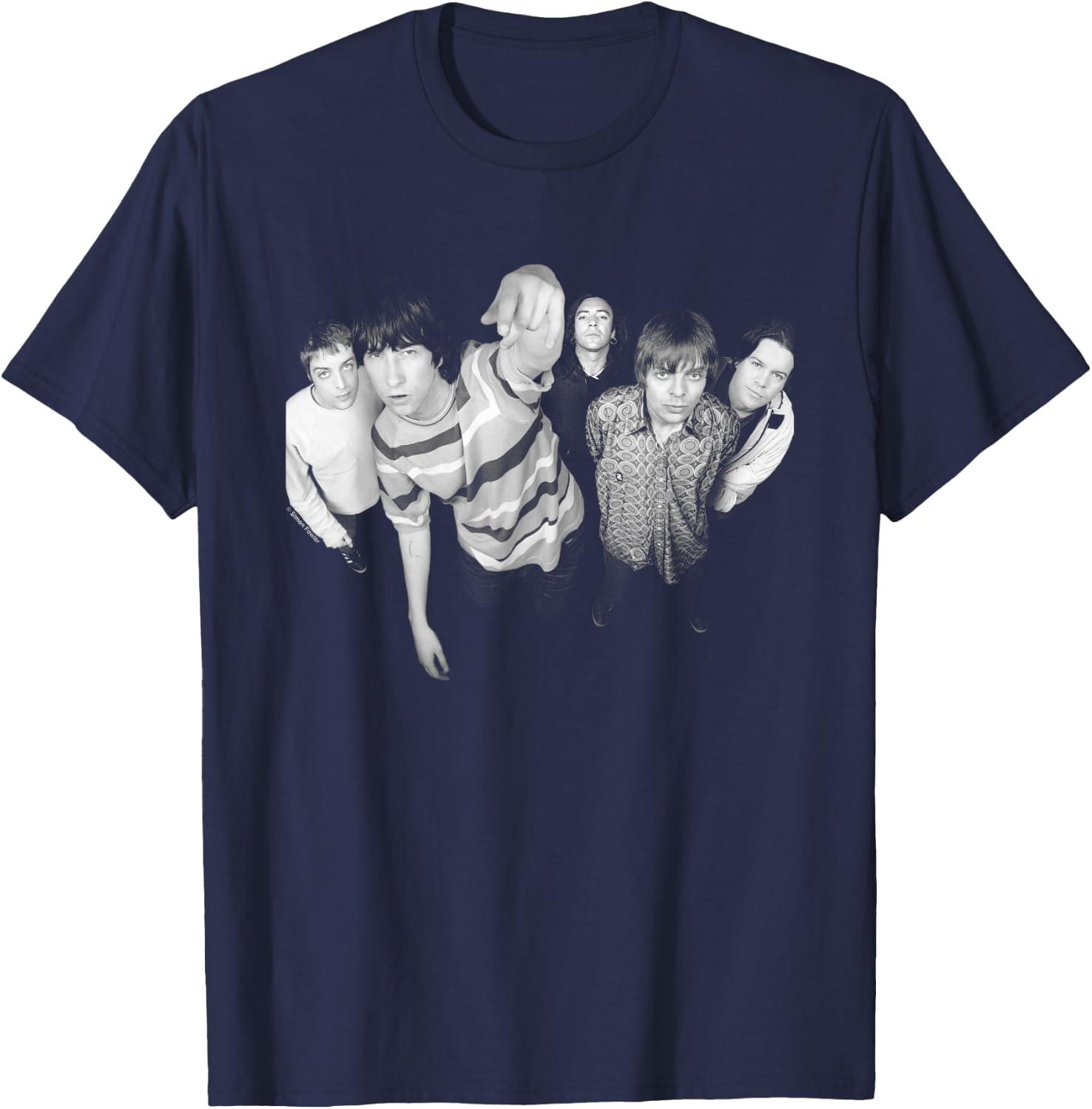 Primal Scream Photo by Simon Fowler , Black, S T-Shirt - T-Shirt | Navy