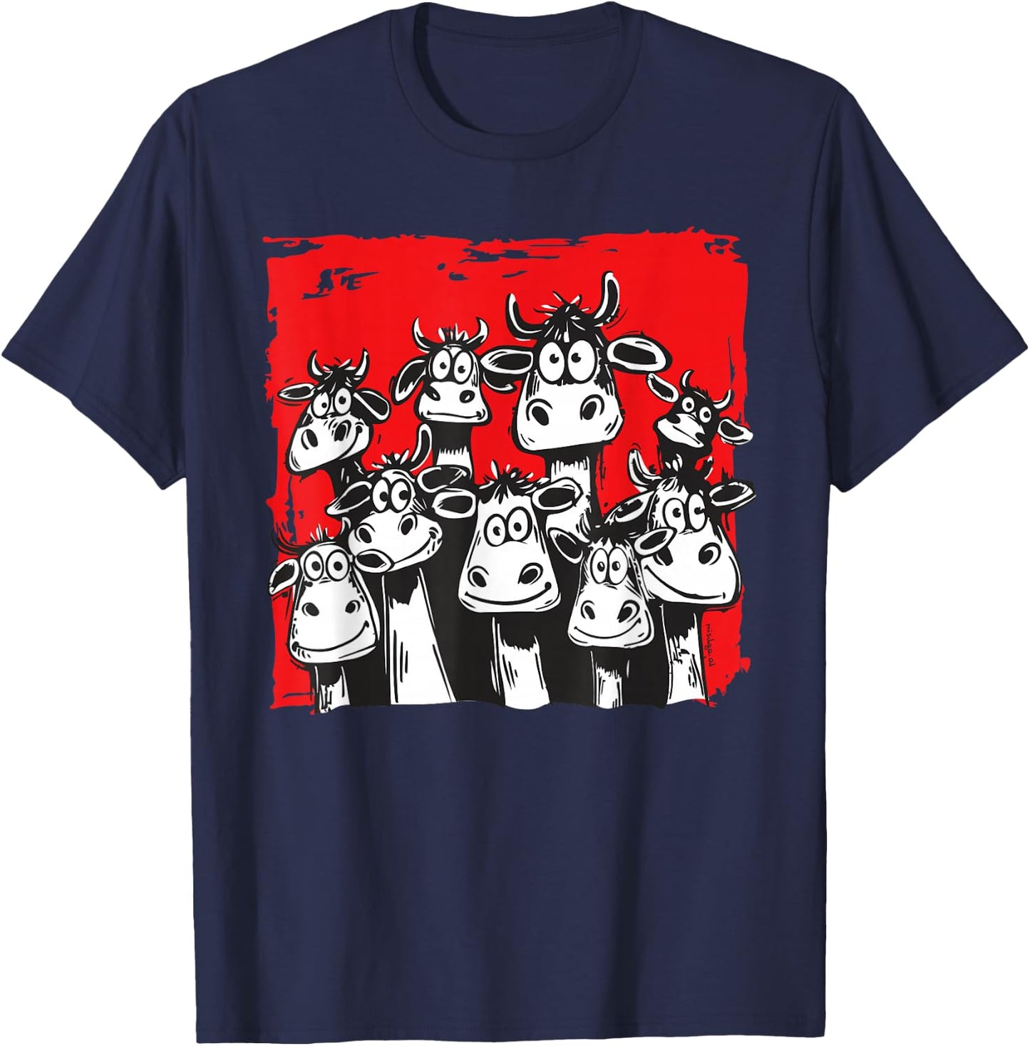 Funny Cow Faces T-Shirt - T-Shirt | Navy