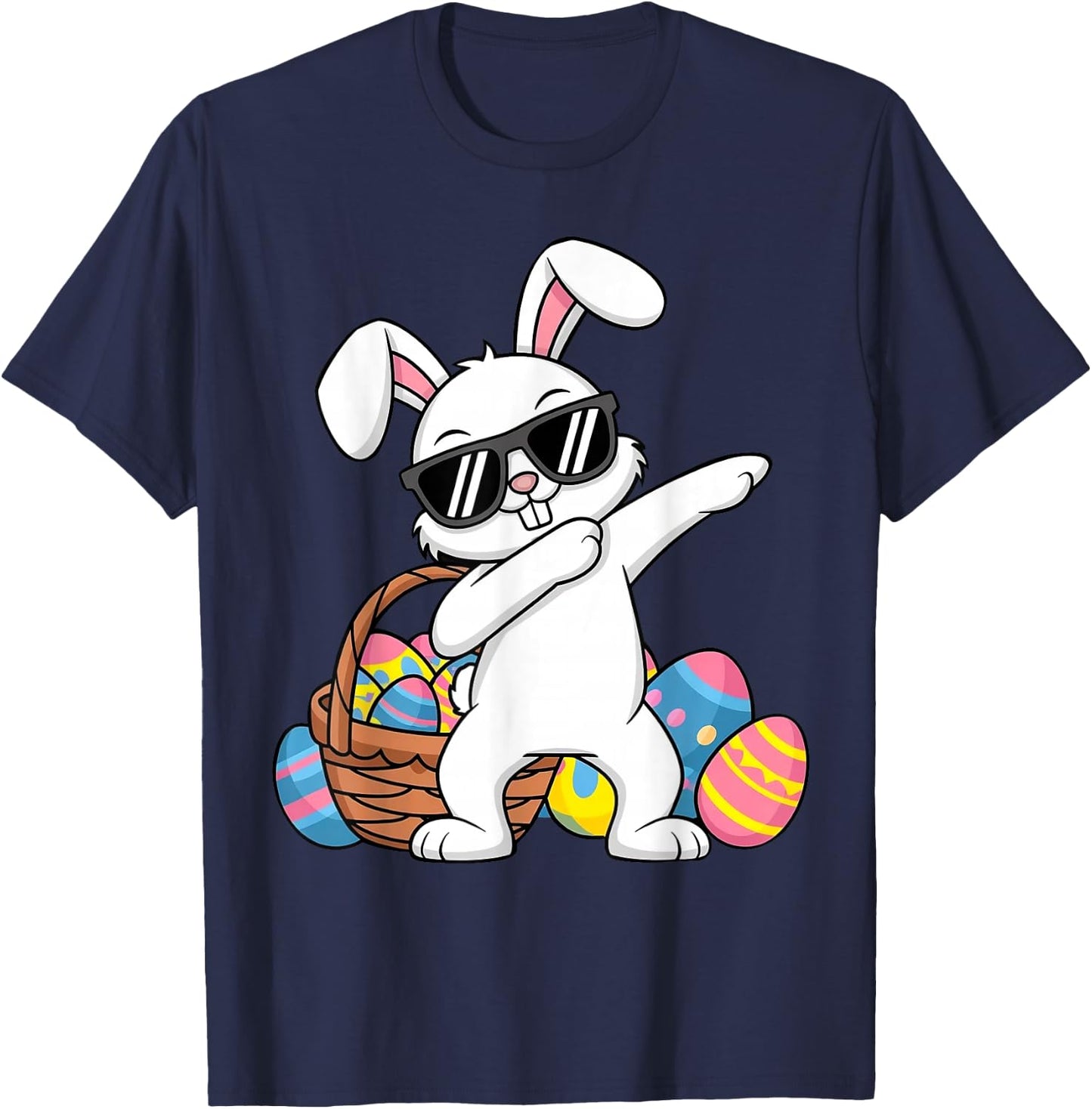 Bunny Easter Boys Girls Kids Toddler Rabbit Easter Egg Hunt T-Shirt - T-Shirt | Navy