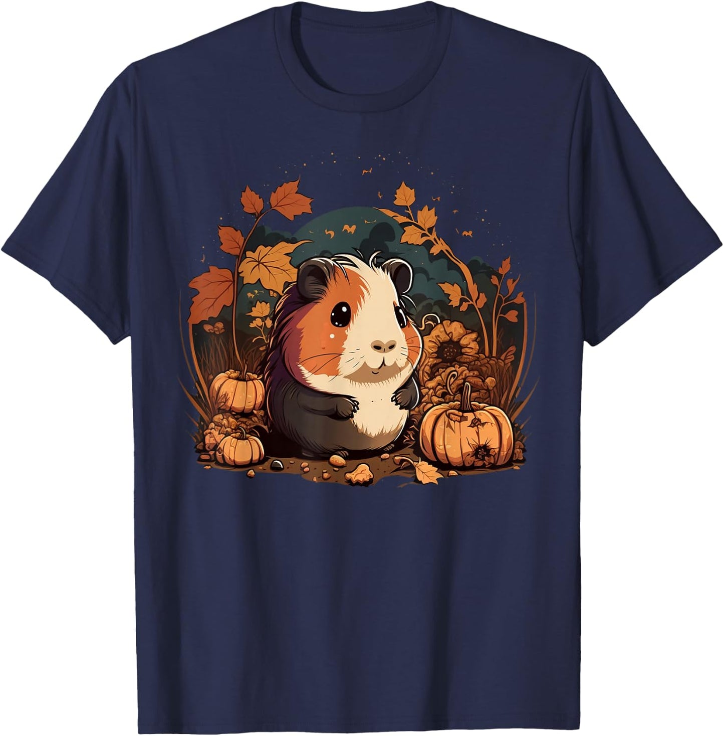 Pumpkin Guinea Pig costume on Guinea Pig Halloween T-Shirt - T-Shirt | Navy