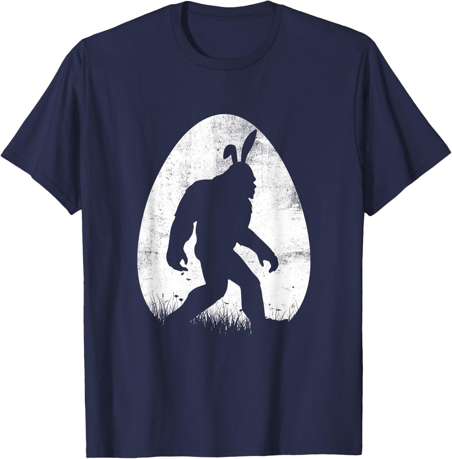 Easter Bigfoot Sasquatch Bunny Eggs Boys Kids T-Shirt - T-Shirt | Navy