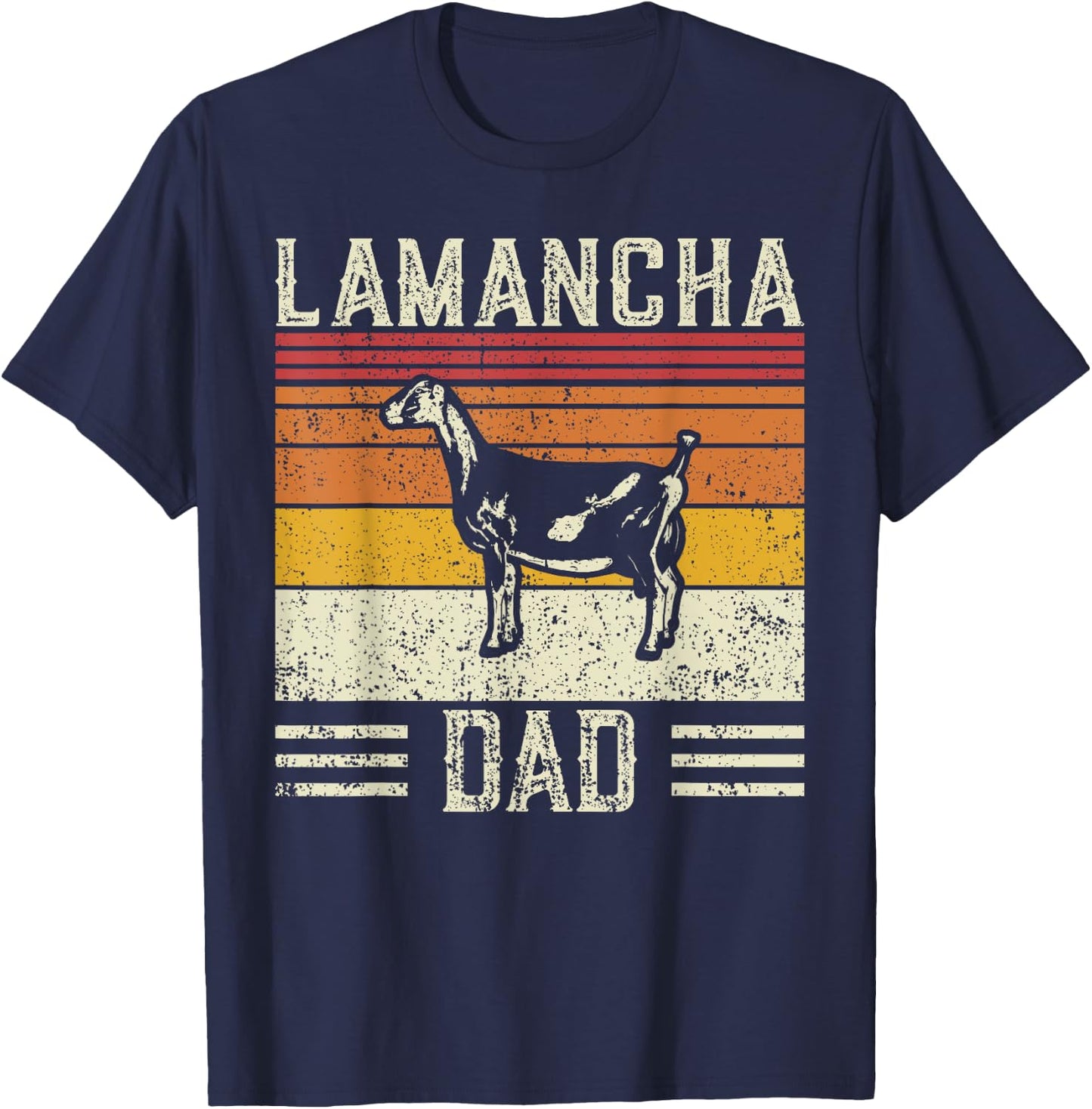 Best Goat Dad Men - Vintage LaMancha T-Shirt - T-Shirt | Navy