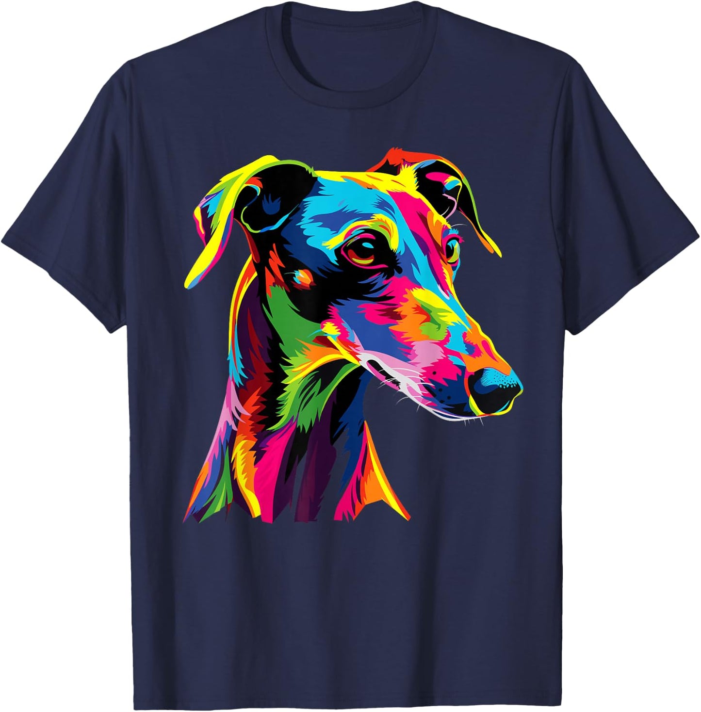 Windhund Hunde Bunte Farben Pop Art Greyhound Windhunde T-Shirt - T-Shirt | Navy