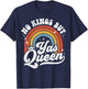 No Kings But Yas Queens LGBTQ Retro Rainbow Pride T-Shirt - T-Shirt | Navy