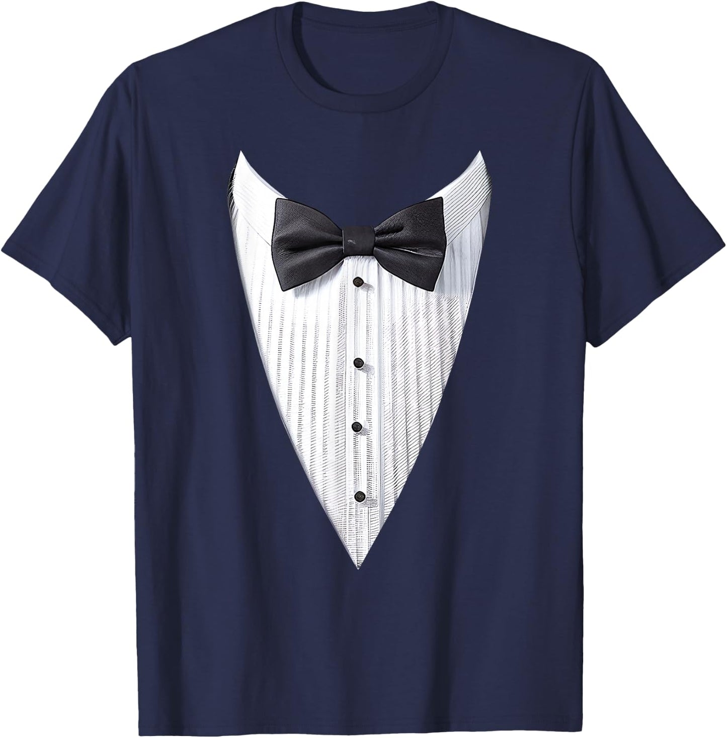 Tuxedo, Costume, Frac, Bowtie, Vest, Fake Tuxedo , Black, S T-Shirt - T-Shirt | Navy