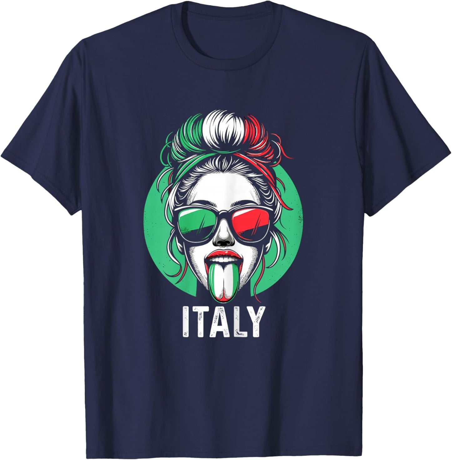 Italy Proud Italian Girl Mother Mum Italy , black T-Shirt - T-Shirt | Navy
